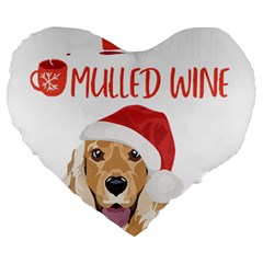 English Cocker Spaniel T- Shirt English Cocker Spaniel Mulled Wine Christmas T- Shirt Large 19  Premium Flano Heart Shape Cushions by ZUXUMI