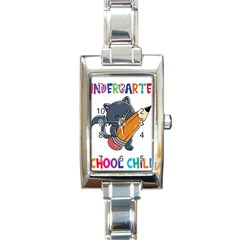 Enrollment Boy T- Shirt Goodbye Kindergarten I Am A Schoolchild Now! T- Shirt (3) Rectangle Italian Charm Watch by ZUXUMI