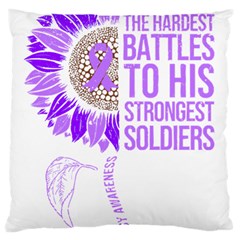 Epilepsy Awareness T- Shirt Epilepsy Awareness Sunflower God Give The Hardest Battles T- Shirt Standard Premium Plush Fleece Cushion Case (two Sides) by ZUXUMI