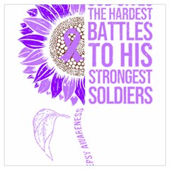 Epilepsy Awareness T- Shirt Epilepsy Awareness Sunflower God Give The Hardest Battles T- Shirt Lightweight Scarf  by ZUXUMI