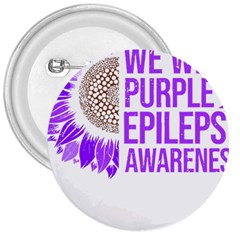 Epilepsy Awareness T- Shirt Epilepsy Awareness Sunflower In November We Wear Purple T- Shirt 3  Buttons by ZUXUMI