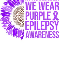 Epilepsy Awareness T- Shirt Epilepsy Awareness Sunflower In November We Wear Purple T- Shirt Play Mat (rectangle) by ZUXUMI