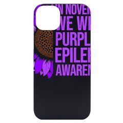 Epilepsy Awareness T- Shirt Epilepsy Awareness Sunflower In November We Wear Purple T- Shirt Iphone 14 Plus Black Uv Print Case by ZUXUMI