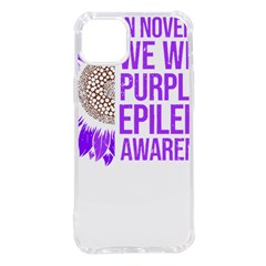 Epilepsy Awareness T- Shirt Epilepsy Awareness Sunflower In November We Wear Purple T- Shirt Iphone 14 Plus Tpu Uv Print Case by ZUXUMI