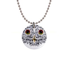 Owl T-shirtowl Metalic Edition T-shirt 1  Button Necklace by EnriqueJohnson