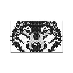 Fair Isle Wolf T- Shirt Fair Isle Knitting Grey Wolf    Spot Illustration    Black And White Wolf T- Sticker Rectangular (10 Pack) by ZUXUMI