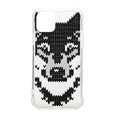 Fair Isle Wolf T- Shirt Fair Isle Knitting Grey Wolf    Spot Illustration    Black And White Wolf T- Iphone 11 Pro 5 8 Inch Tpu Uv Print Case by ZUXUMI