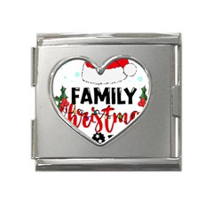 Family Christmas T- Shirt Family Christmas 2022 T- Shirt Mega Link Heart Italian Charm (18mm) by ZUXUMI