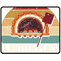 Bread Baking T- Shirt Funny Bread Baking Baker Bake The World A Butter Place T- Shirt (1) Two Sides Fleece Blanket (medium) by JamesGoode