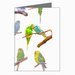 Parakeet T-shirtlots Of Colorful Parakeets - Cute Little Birds T-shirt Greeting Cards (pkg Of 8) by EnriqueJohnson