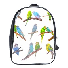 Parakeet T-shirtlots Of Colorful Parakeets - Cute Little Birds T-shirt School Bag (large) by EnriqueJohnson