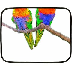 Parrots T-shirtcute Rainbow Loris - Lorikeet T-shirt Two Sides Fleece Blanket (mini) by EnriqueJohnson