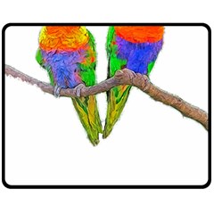 Parrots T-shirtcute Rainbow Loris - Lorikeet T-shirt Two Sides Fleece Blanket (medium) by EnriqueJohnson