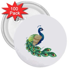 Peacock T-shirtsteal Your Heart Peacock 06 T-shirt 3  Buttons (100 Pack)  by EnriqueJohnson