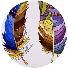 Feathers Design T- Shirtfeathers T- Shirt Uv Print Round Tile Coaster