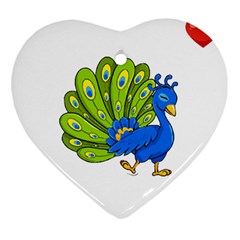 Peacock T-shirtsteal Your Heart Peacock 192 T-shirt Heart Ornament (two Sides) by EnriqueJohnson