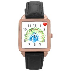 Peacock T-shirtsteal Your Heart Peacock 203 T-shirt Rose Gold Leather Watch  by EnriqueJohnson