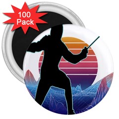 Fencing Funny T- Shirt Fencing Sport Fencing T- Shirt (1) 3  Magnets (100 Pack) by ZUXUMI