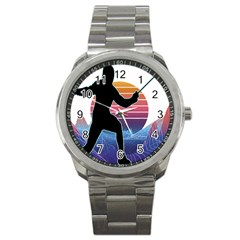 Fencing Funny T- Shirt Fencing Sport Fencing T- Shirt (1) Sport Metal Watch by ZUXUMI