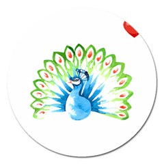 Peacock T-shirtsteal Your Heart Peacock 203 T-shirt Magnet 5  (round)