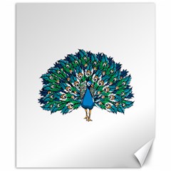 Peacock T-shirtwhite Look Calm Peacock 10 T-shirt Canvas 8  X 10  by EnriqueJohnson