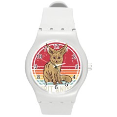 Fennec Fox T- Shirt Fennec Fox Is My Spirit Animal T- Shirt Round Plastic Sport Watch (m) by ZUXUMI