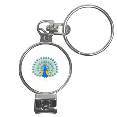 Peacock T-shirtwhite Look Calm Peacock 28 T-shirt (1) Nail Clippers Key Chain