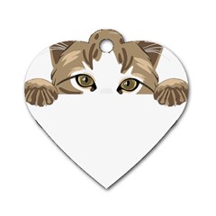 Peeking Cat T-shirtpeeking Cute Cat T-shirt Dog Tag Heart (two Sides) by EnriqueJohnson