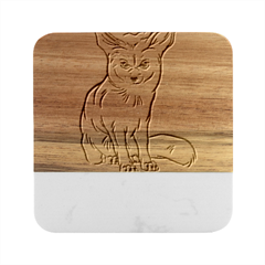 Fennec Fox T- Shirt Im Really A Fennec Fox T- Shirt Marble Wood Coaster (Square)