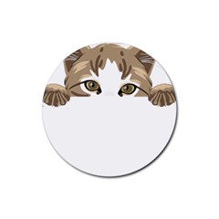 Peeking Cat T-shirtpeeking Cute Cat T-shirt Rubber Round Coaster (4 Pack) by EnriqueJohnson