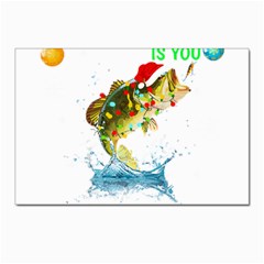 Fishing T- Shirt Fishing Christmas T- Shirt Postcards 5  X 7  (pkg Of 10) by ZUXUMI