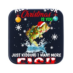 Fishing T- Shirt Fishing Christmas T- Shirt Square Metal Box (black) by ZUXUMI