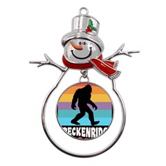 Breckenridge T- Shirt Breckenridge Colorado Bigfoot Sasquatch Retro Sunset T- Shirt Metal Snowman Ornament by JamesGoode