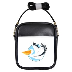 Pelican T-shirtwhite Look Calm Pelican 08 T-shirt (1) Girls Sling Bag by EnriqueJohnson