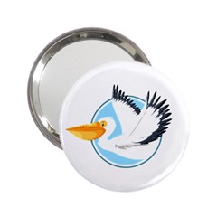 Pelican T-shirtwhite Look Calm Pelican 08 T-shirt 2 25  Handbag Mirrors by EnriqueJohnson