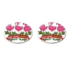 Flamingo T- Shirt Just A Girl Who Loves Flamingos And Christmas T- Shirt (1) Cufflinks (oval) by ZUXUMI