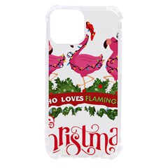 Flamingo T- Shirt Just A Girl Who Loves Flamingos And Christmas T- Shirt (1) Iphone 13 Mini Tpu Uv Print Case by ZUXUMI