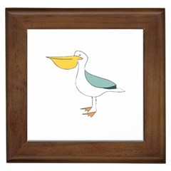 Pelican T-shirtwhite Look Calm Pelican 17 T-shirt Framed Tile by EnriqueJohnson