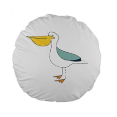 Pelican T-shirtwhite Look Calm Pelican 17 T-shirt Standard 15  Premium Round Cushions by EnriqueJohnson