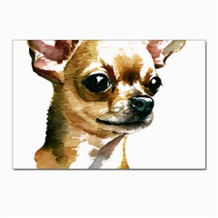 Brown Chihuahua T- Shirt Tan Brown Chihuahua Watercolor Portrait T- Shirt Postcard 4 x 6  (pkg Of 10) by JamesGoode