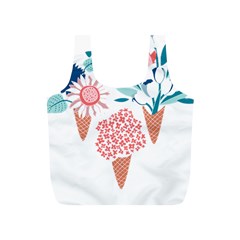 Flowers And Leaves T- Shirt Midsummer I Scream Flower Cones    Print    Pink Coral Aqua And Teal Flo Full Print Recycle Bag (s)