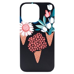 Flowers And Leaves T- Shirt Midsummer I Scream Flower Cones    Print    Pink Coral Aqua And Teal Flo Iphone 14 Pro Max Black Uv Print Case by ZUXUMI