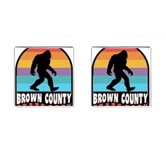 Brown County T- Shirt Brown County State Park Camping Bigfoot Nashville Indiana T- Shirt Cufflinks (square) by JamesGoode