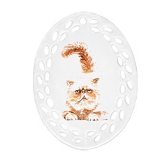 Persian Cat T-shirtsteal Your Heart Persian Cat 22 T-shirt Ornament (oval Filigree) by EnriqueJohnson