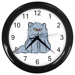 Persian Cat T-shirtwhite Look Calm Persian Cat 03 T-shirt (1) Wall Clock (black) by EnriqueJohnson