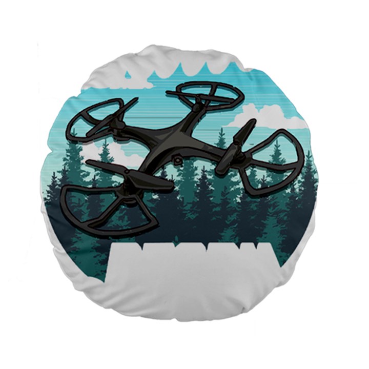 Build Crash Repeat Drone T- Shirt Build Crash Repeat Funny Drone Pilot Flying Pun T- Shirt Standard 15  Premium Round Cushions