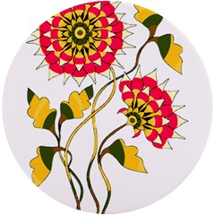 Flowers Art T- Shirtflowers T- Shirt Uv Print Round Tile Coaster