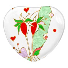 Flowers Illustration T- Shirtflowers T- Shirt (1) Heart Glass Fridge Magnet (4 Pack) by ZUXUMI