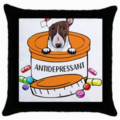 Bull Terrier T- Shirt Cute Bull Terrier Dog T- Shirt Throw Pillow Case (black) by JamesGoode