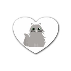 Persian Cat T-shirtwhite Look Calm Persian Cat 09 T-shirt Rubber Heart Coaster (4 Pack) by EnriqueJohnson